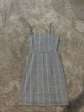 Black and White Gingham Spaghetti Strap Dress